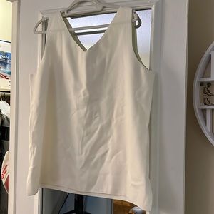 MM La Fleur heavier white crepe blouse +2